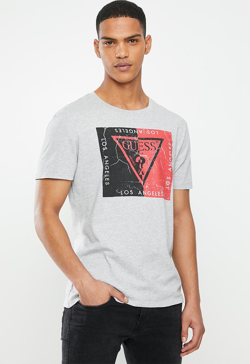 GUESS - Guess short sleeve 2 tone print tee - grey