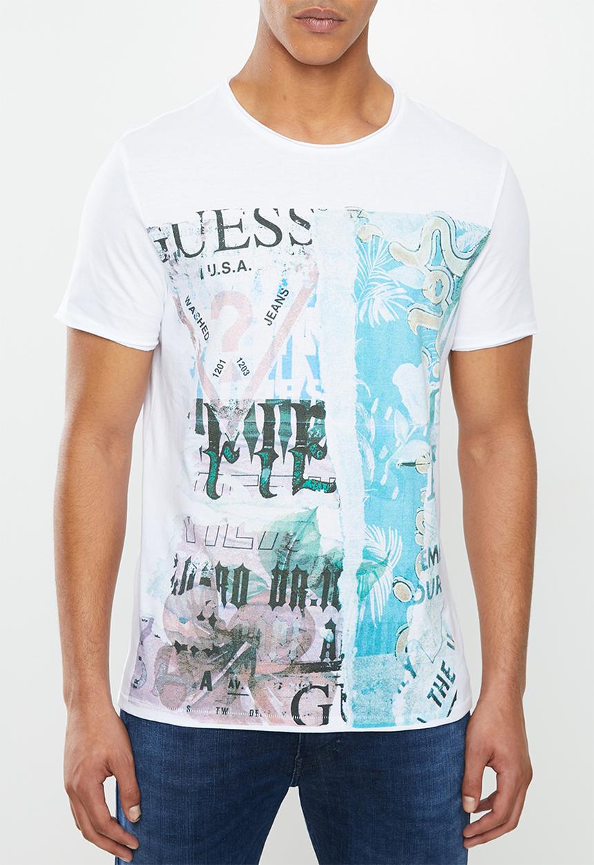 GUESS - Basic all over guess tee -  white