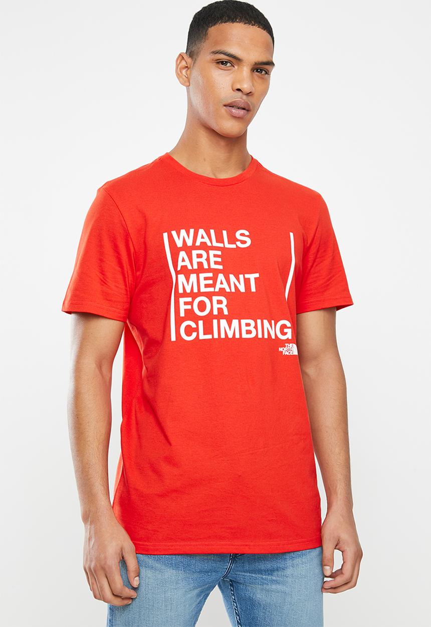 The North Face - Walls are for climbing tee - red