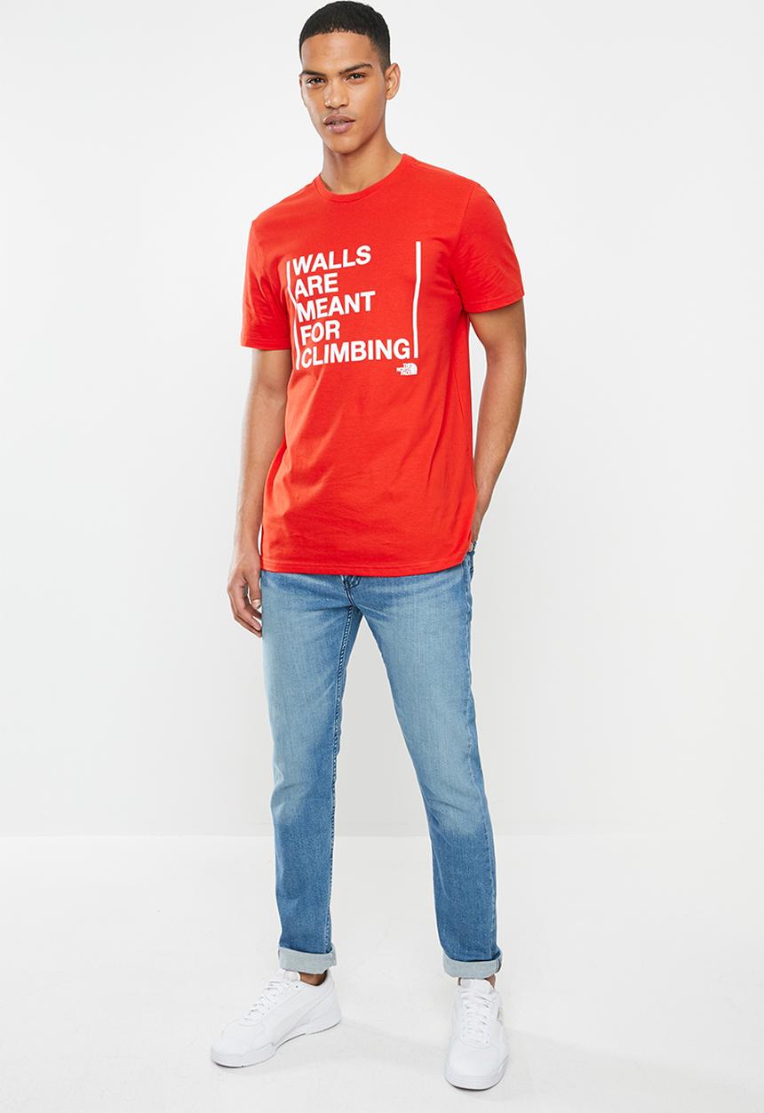 The North Face - Walls are for climbing tee - red