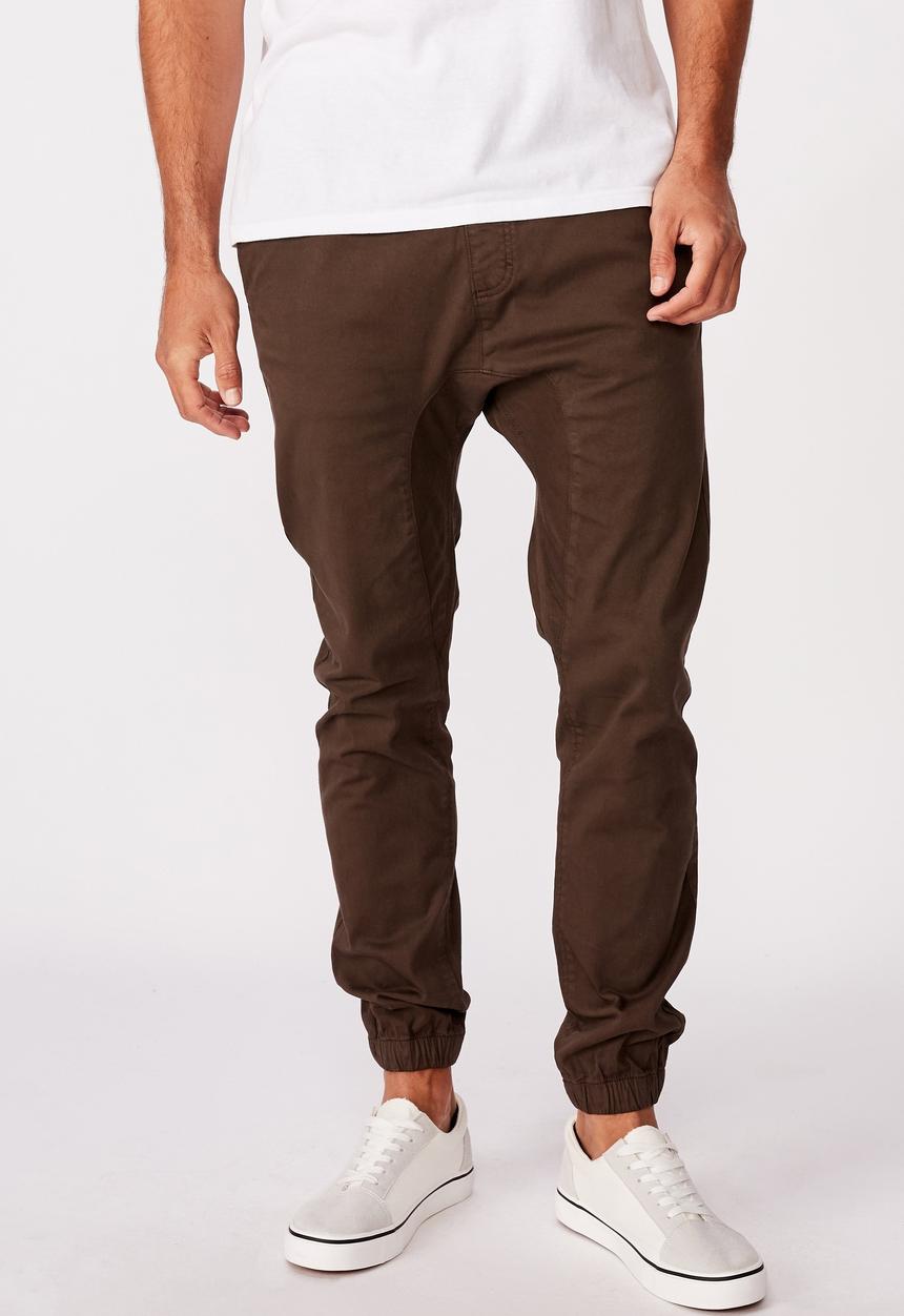 Cotton On - Drake cuffed pant - washed chocolate
