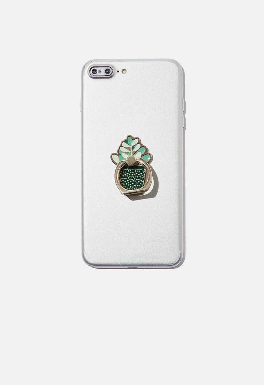 Typo - Enamel phone ring - green 