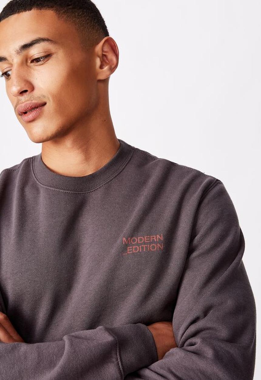 Cotton On - Modern edition crew fleece  - faded slate