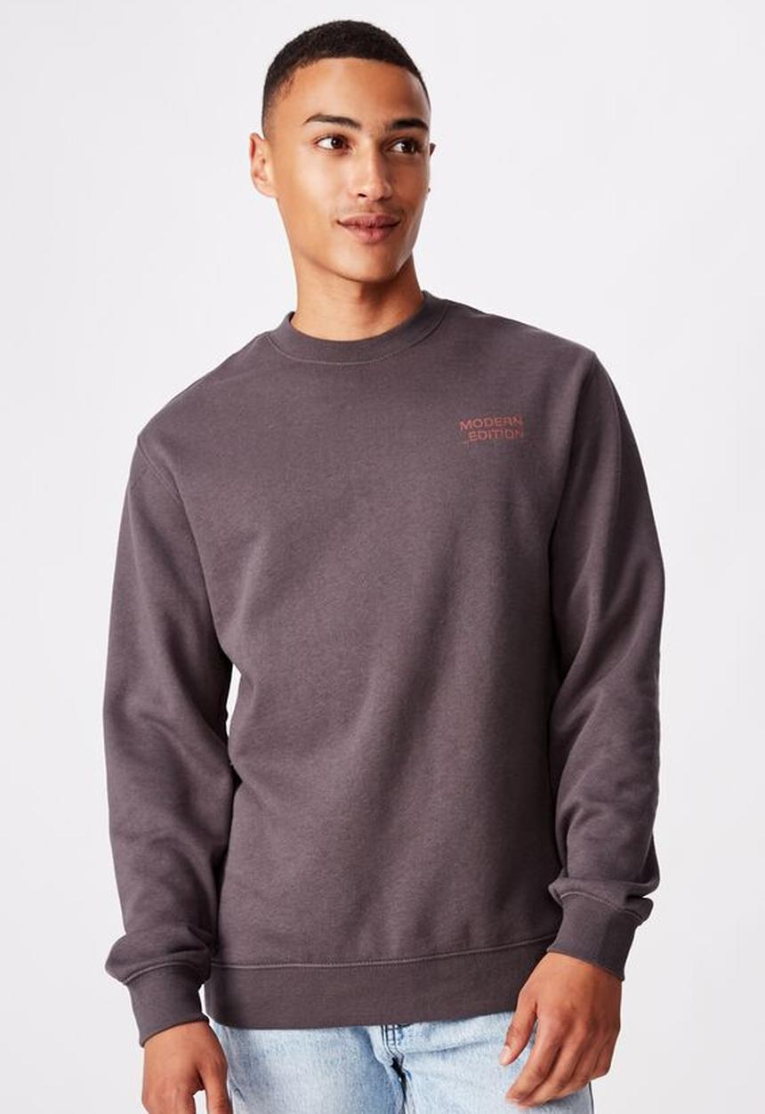 Cotton On - Modern edition crew fleece  - faded slate