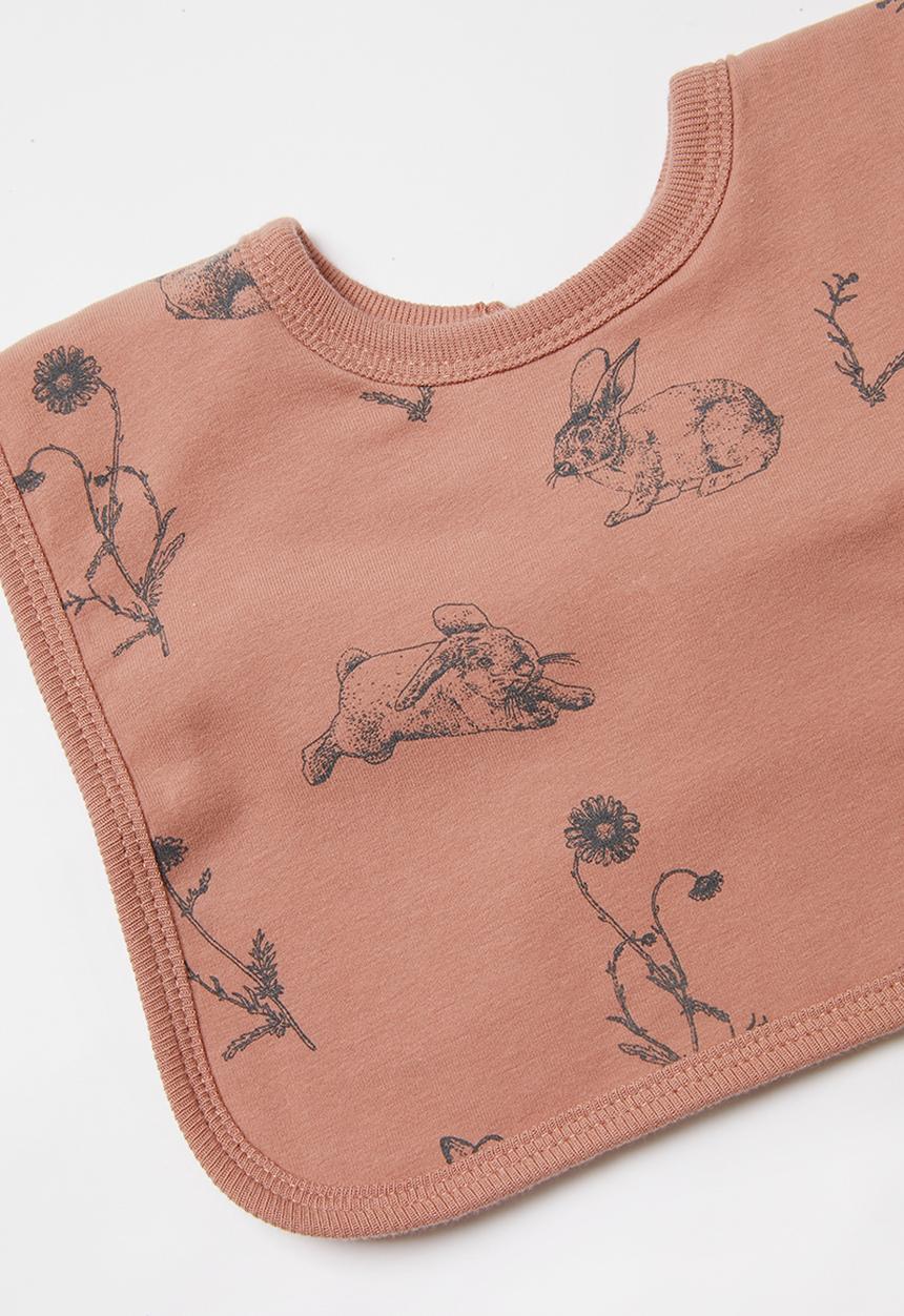 Cotton On - Bundle long sleeve zip through romper & everyday bib - clay pigeon