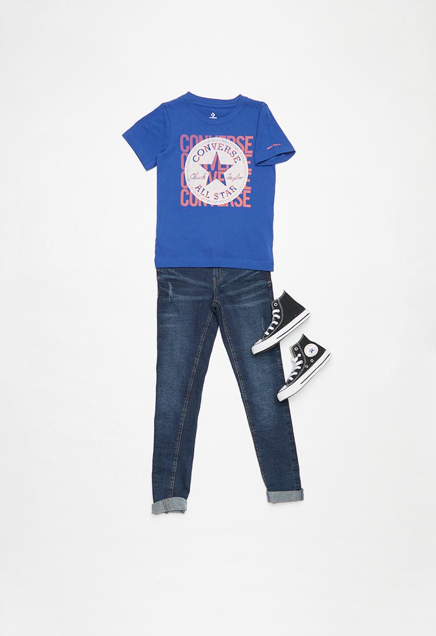 Converse - Converse boys overlay chuck patch tee - blue
