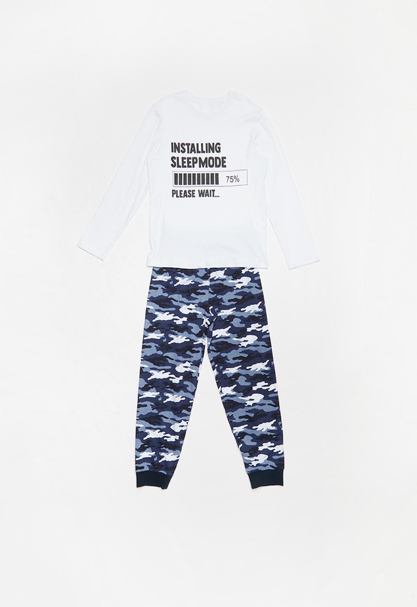 Rebel Republic - Sleep mode pj set - blue & white 