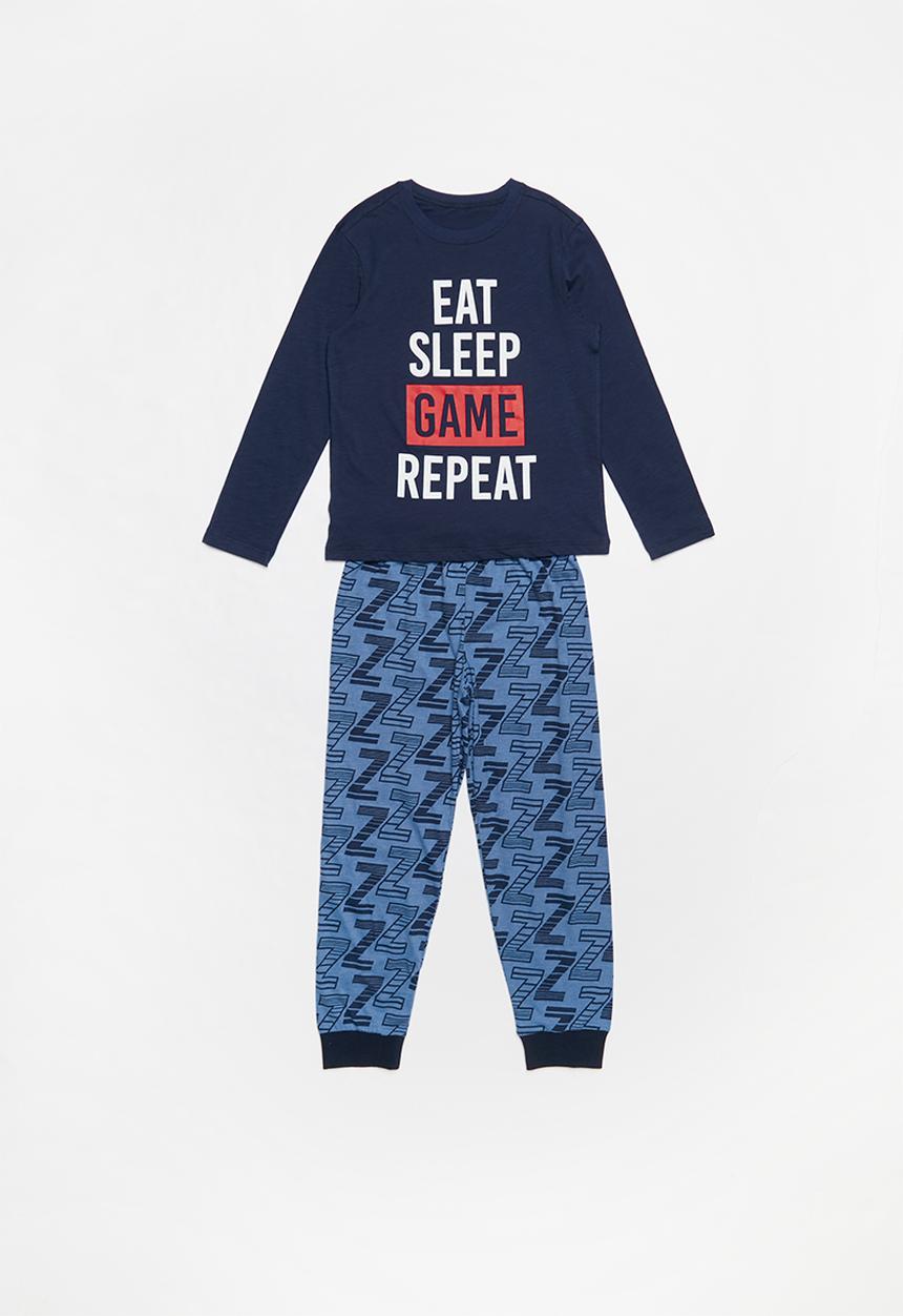 Rebel Republic - Eat sleep pj set - navy 