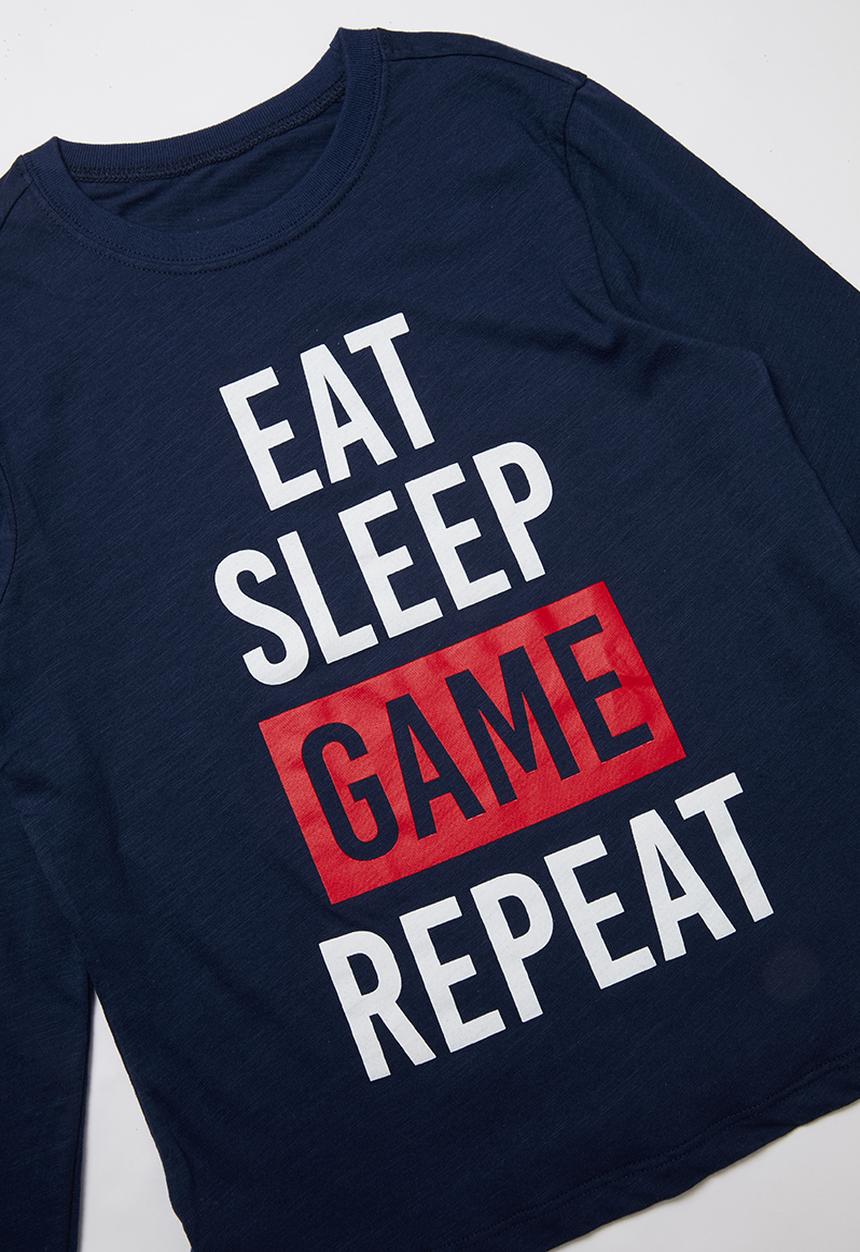 Rebel Republic - Eat sleep pj set - navy 