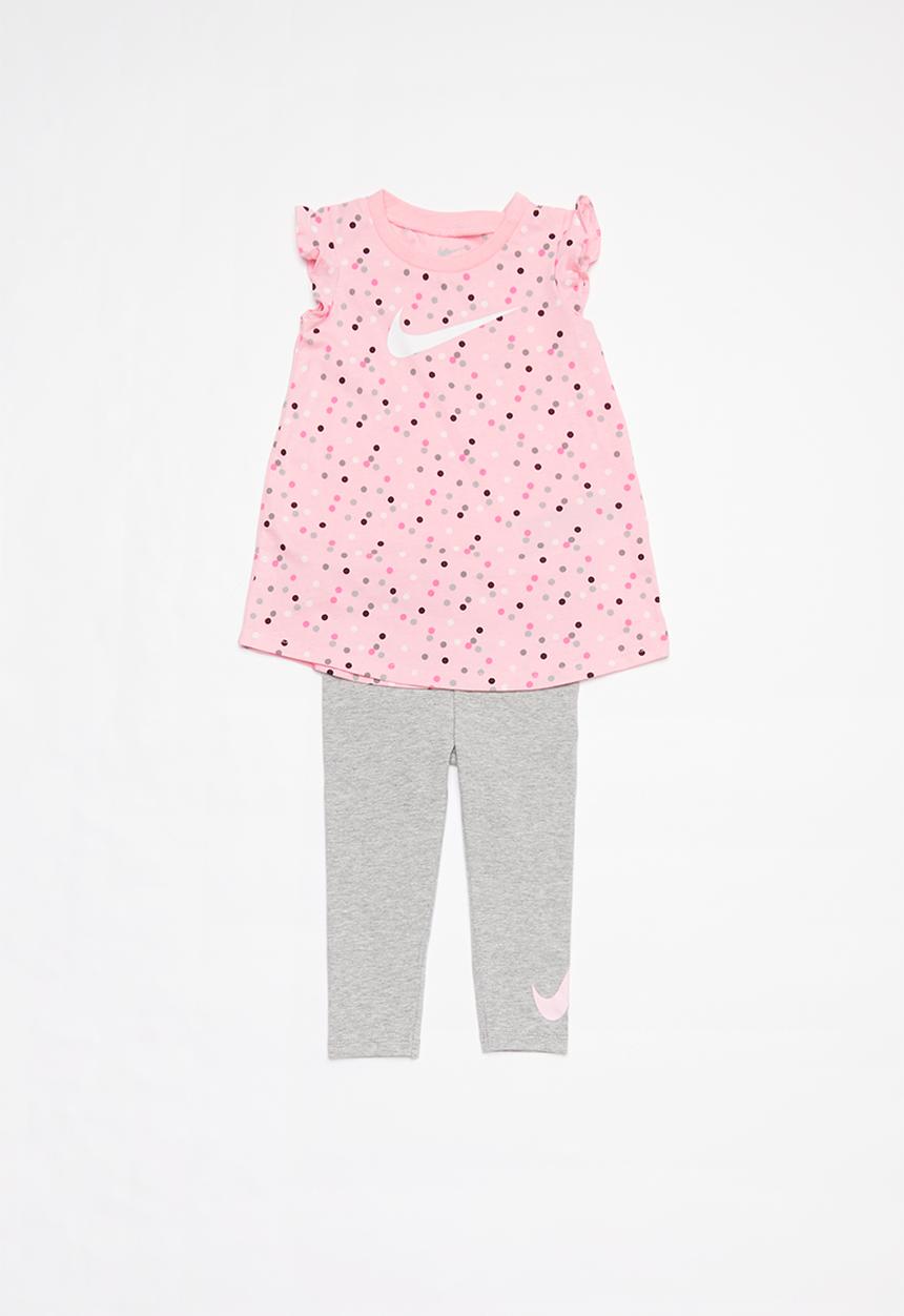 Nike - Swooshoot tunic legging set - grey & pink