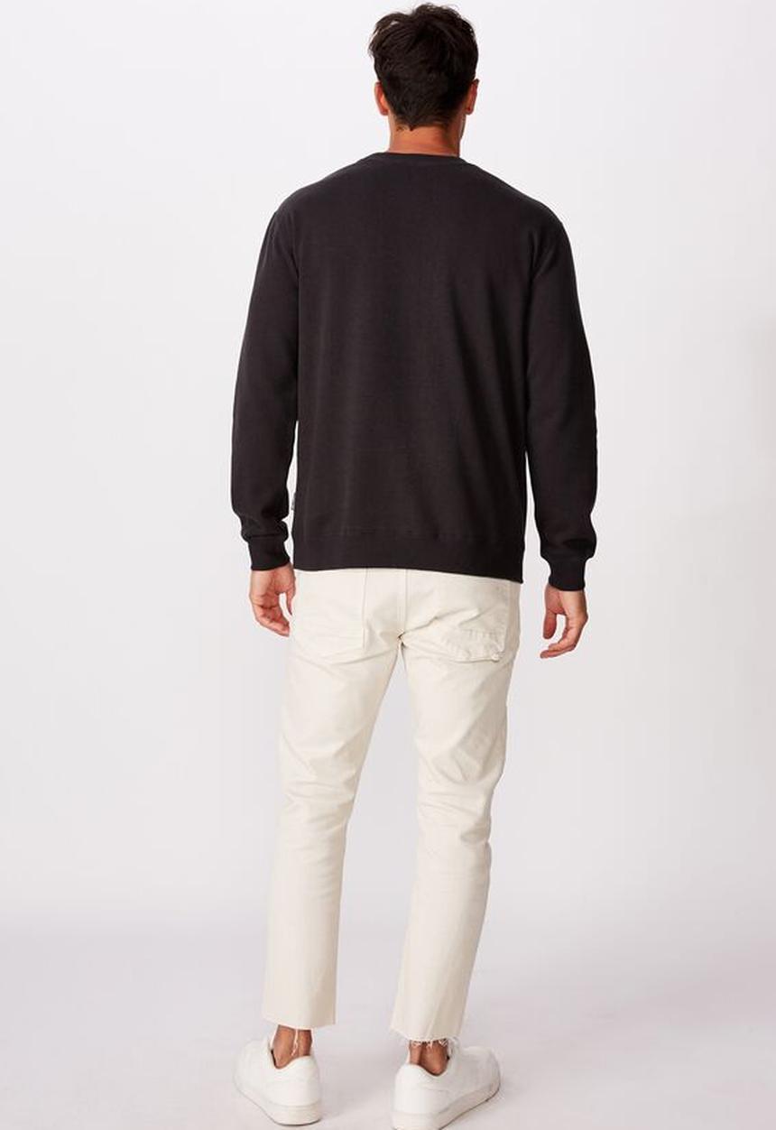 Cotton On - Coke chest collab crew fleece - washed black