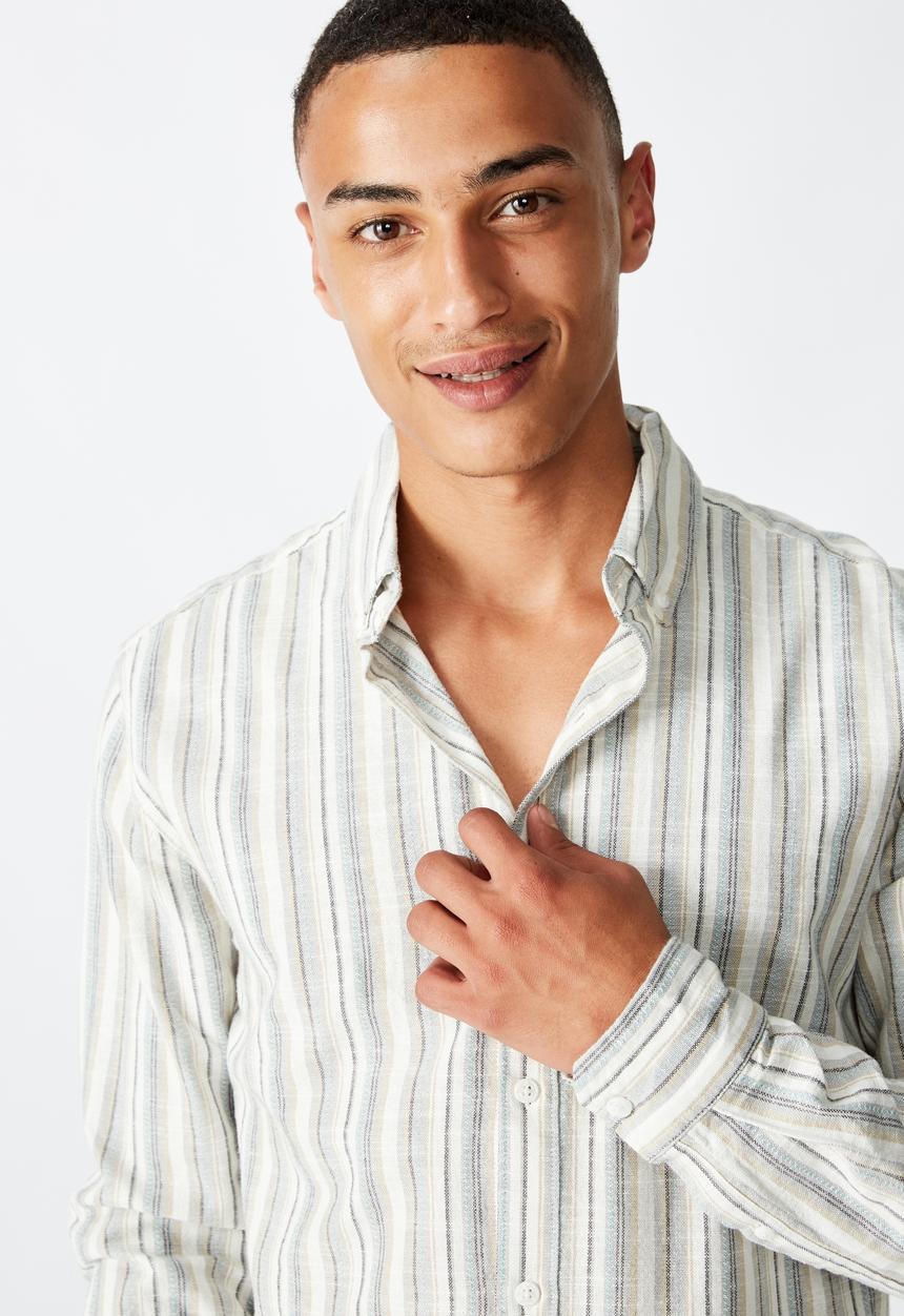 Cotton On - Textured long sleeve shirt - natural 