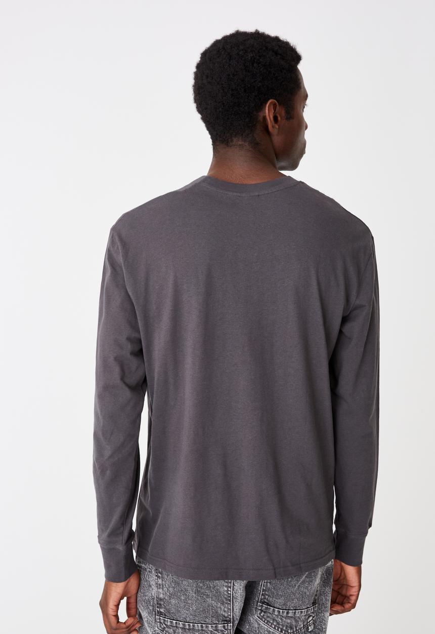 Cotton On - Abstract collective emb Tbar long sleeve - faded slate