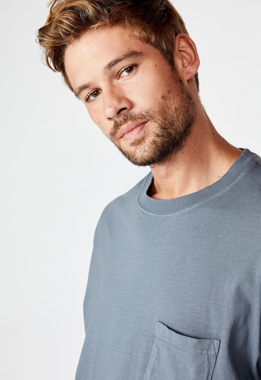 Cotton On - Acid long sleeve tee  - dusty denim acid