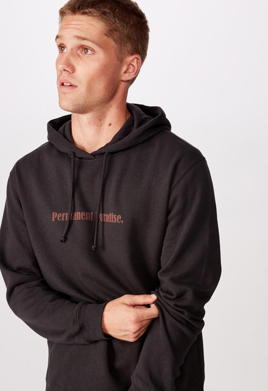 Cotton On - Permanent paradise fleece pullover - washed black