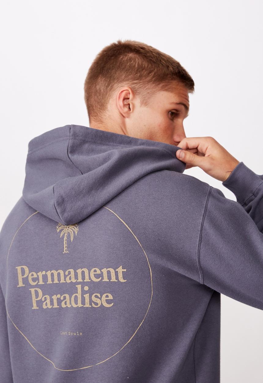 Cotton On - Permanent paradise fleece pullover - dusty denim