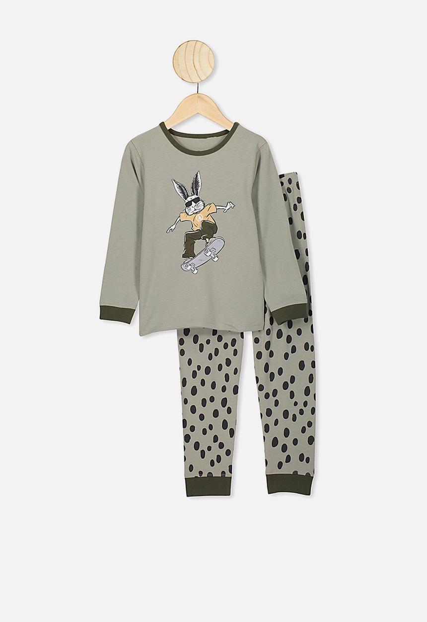 Cotton On - Orlando long sleeve pj set - green 