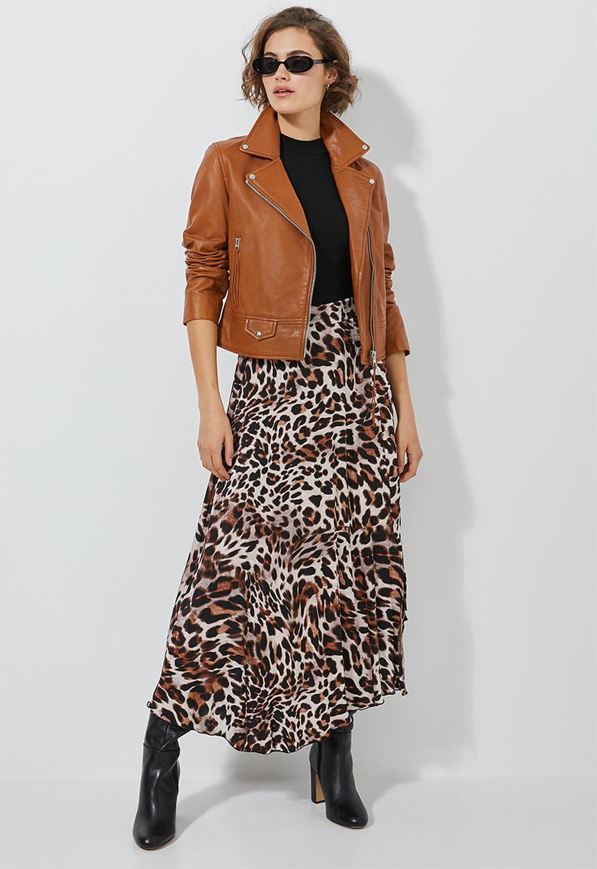 Superbalist - Asymmetric pleated midi skirt - brown