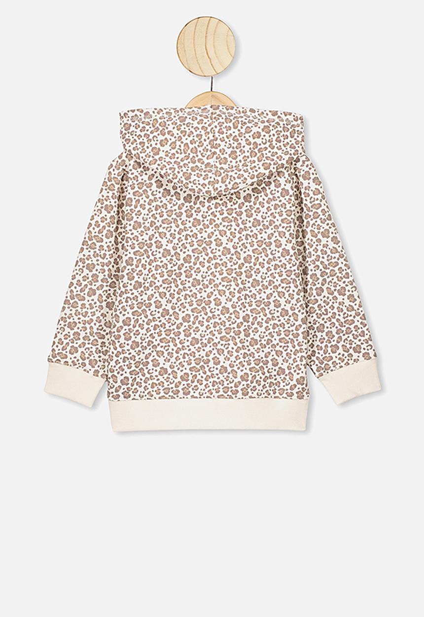 Cotton On - Sunny zip through hoodie - cream & brown 