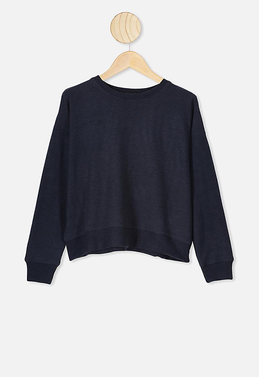Free by Cotton On - Girls super soft crew jumper - indian ink