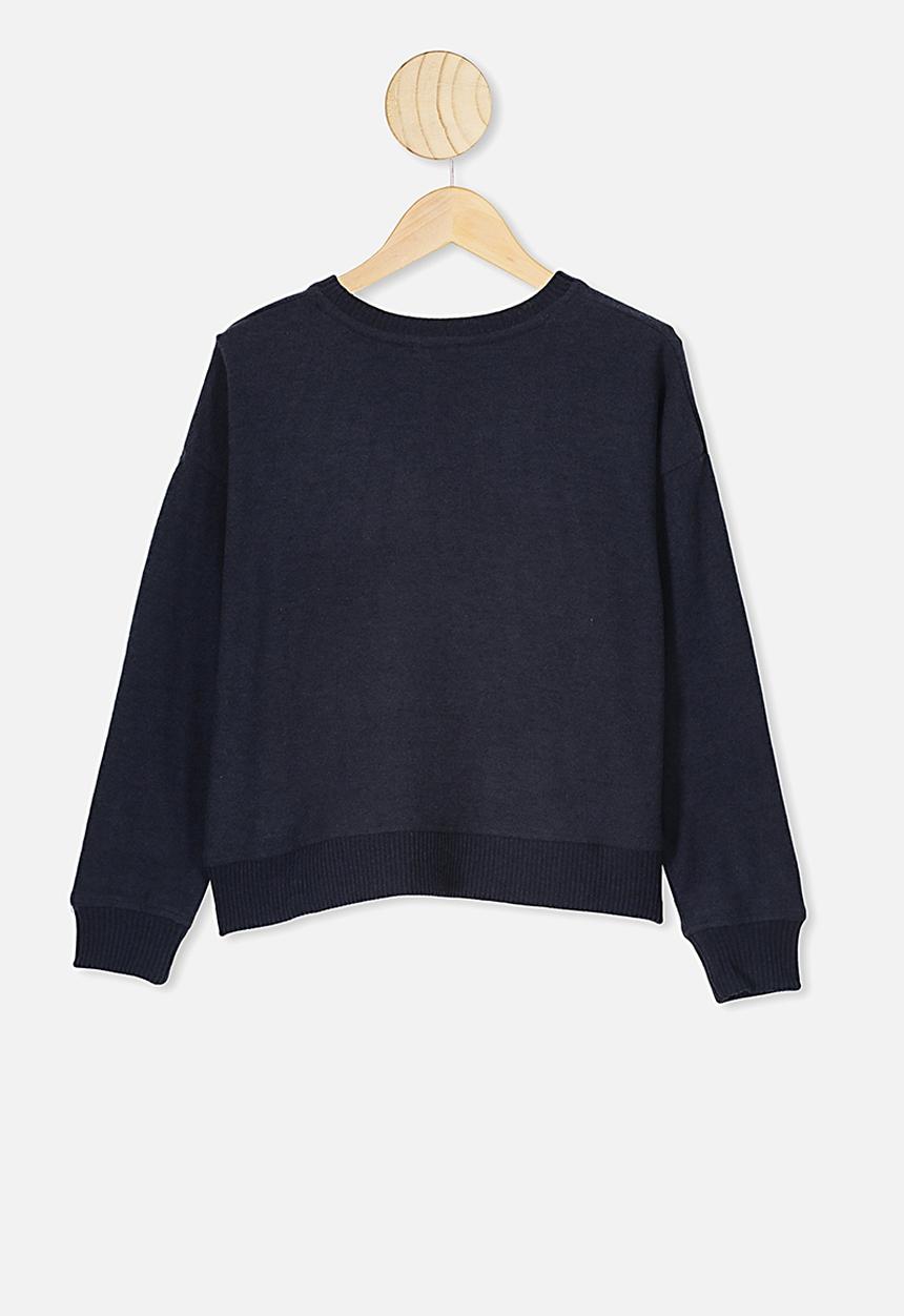 Free by Cotton On - Girls super soft crew jumper - indian ink