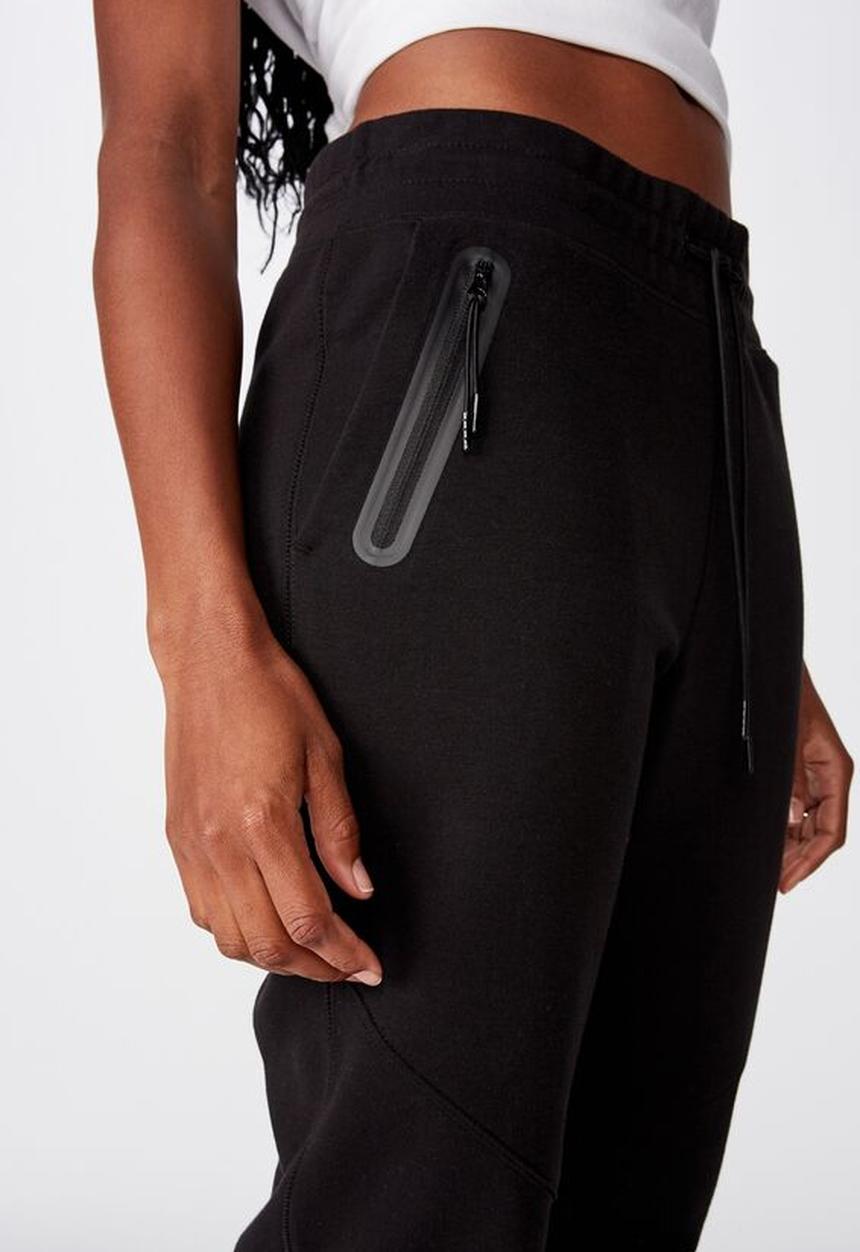 Factorie - Tech zip trackpant -  black