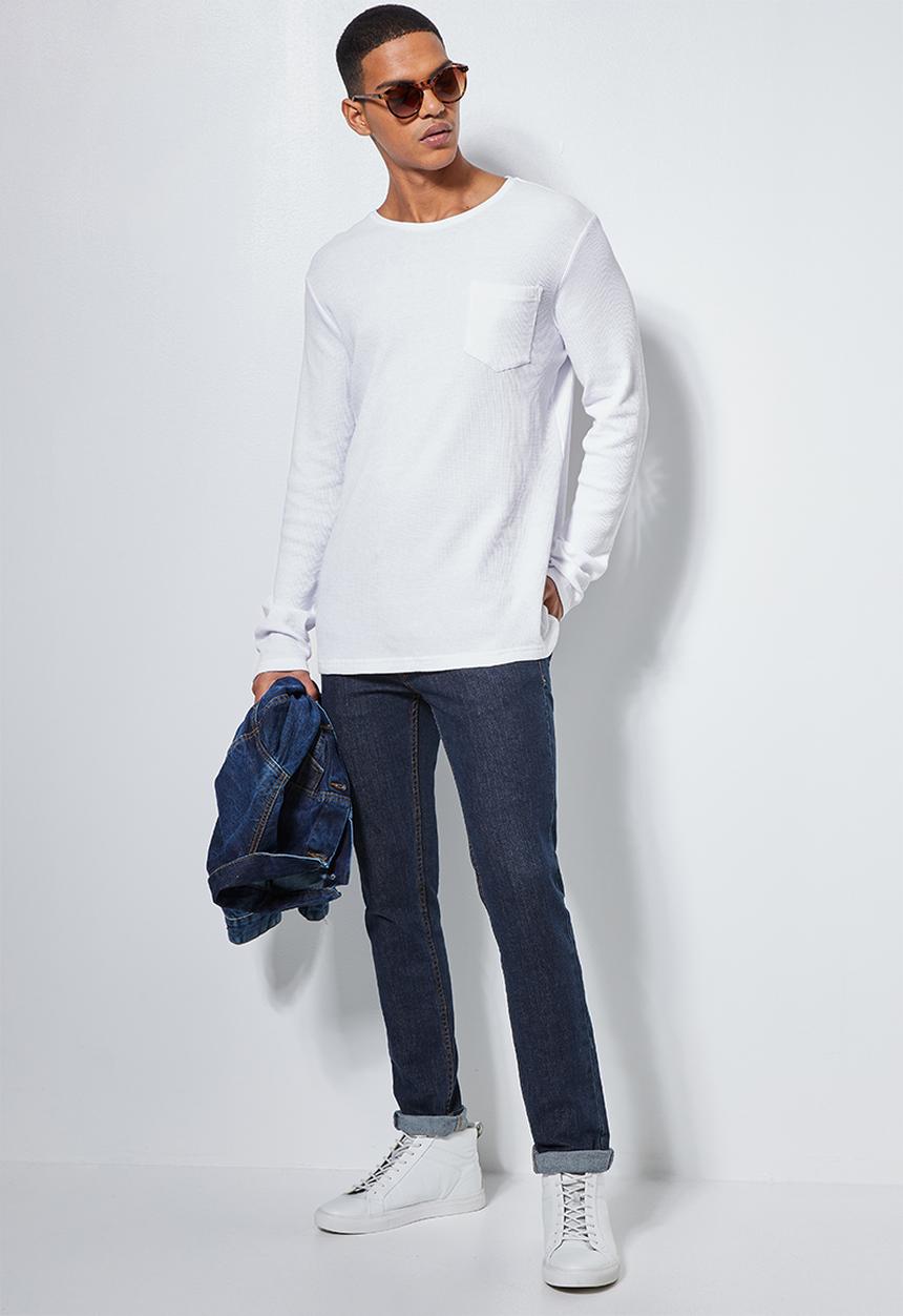 Superbalist - Textured pocket tee - white