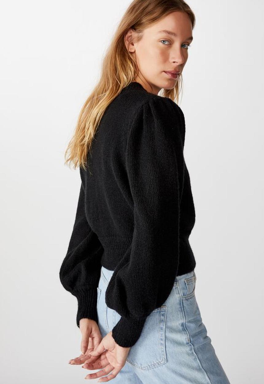 Cotton On - Waldorf cropped pullover - black