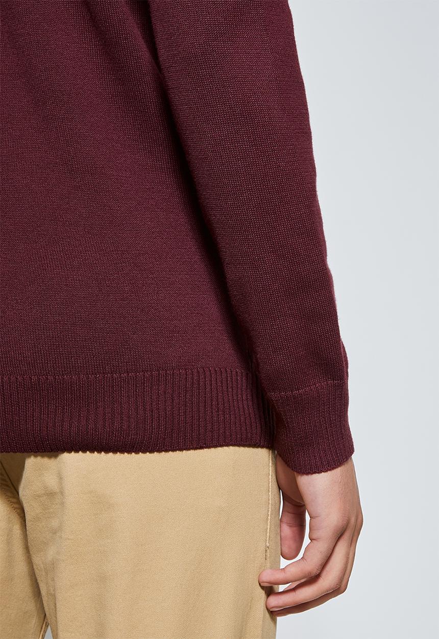 Superbalist - Premium slim fit roll neck knit - burgundy