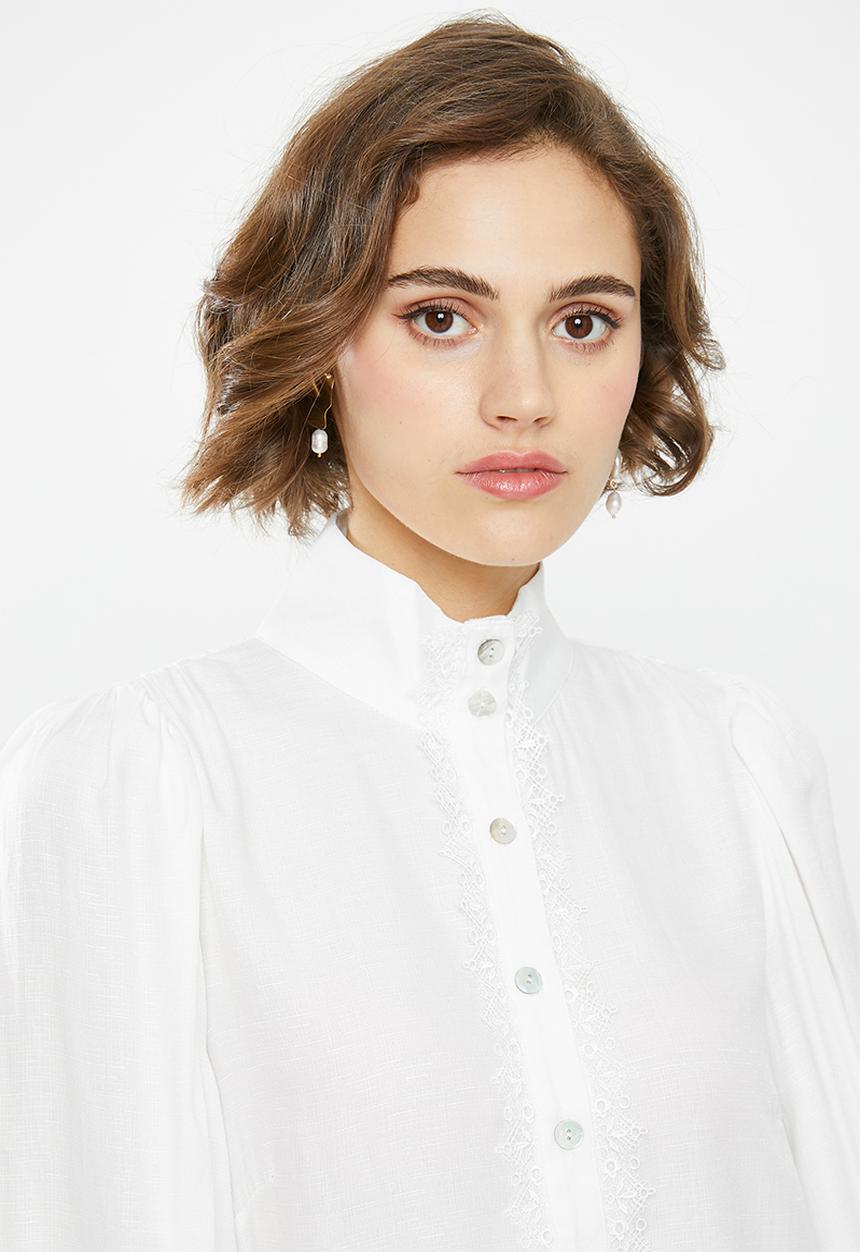 Glamorous - High neck shirt - white 