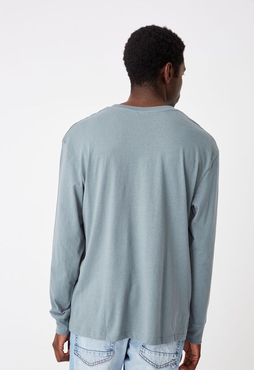 Cotton On - Unknown projects emb Tbar long sleeve - smokey teal