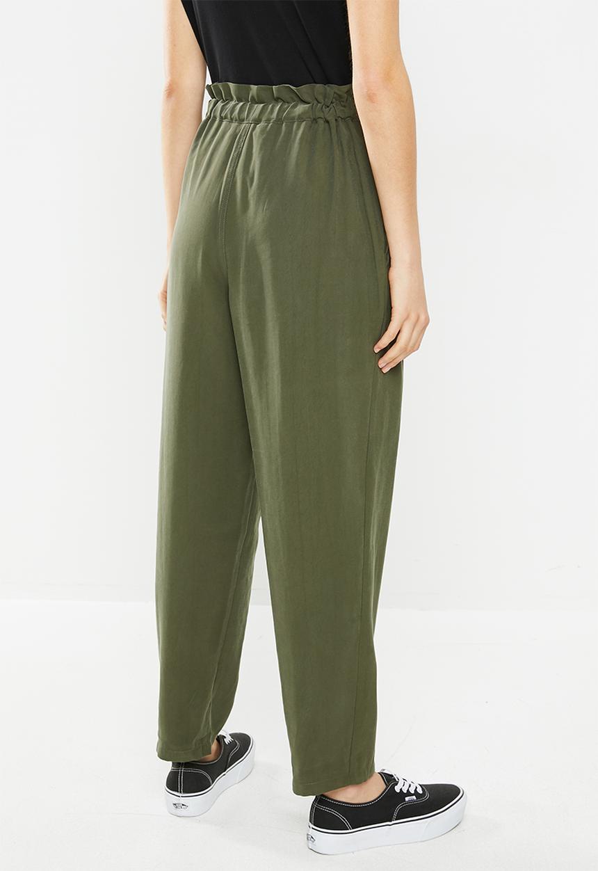 Superbalist - Premium drawstring paperbag trouser - khaki 