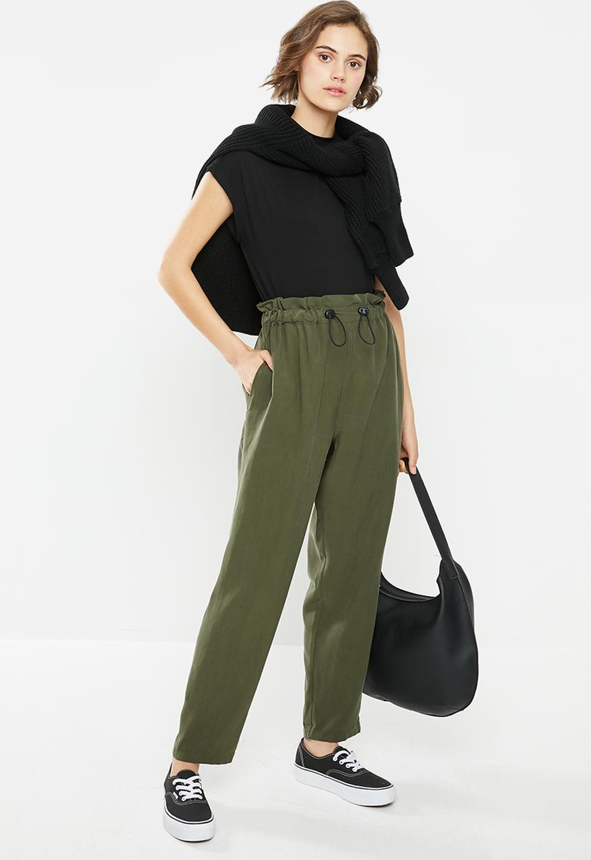Superbalist - Premium drawstring paperbag trouser - khaki 