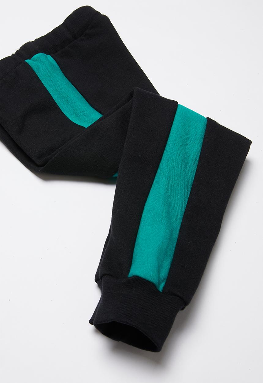 Pop Candy - Colour block trackpants - black & blue