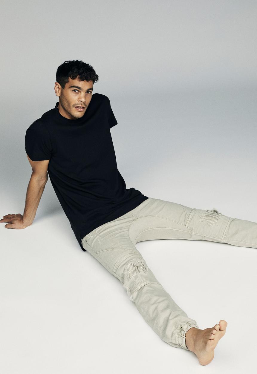 Cotton On - Slim denim jogger - bone ripped moto