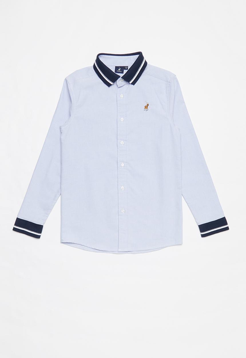 POLO - Boys Cooper long sleeve ribbed shirt - blue