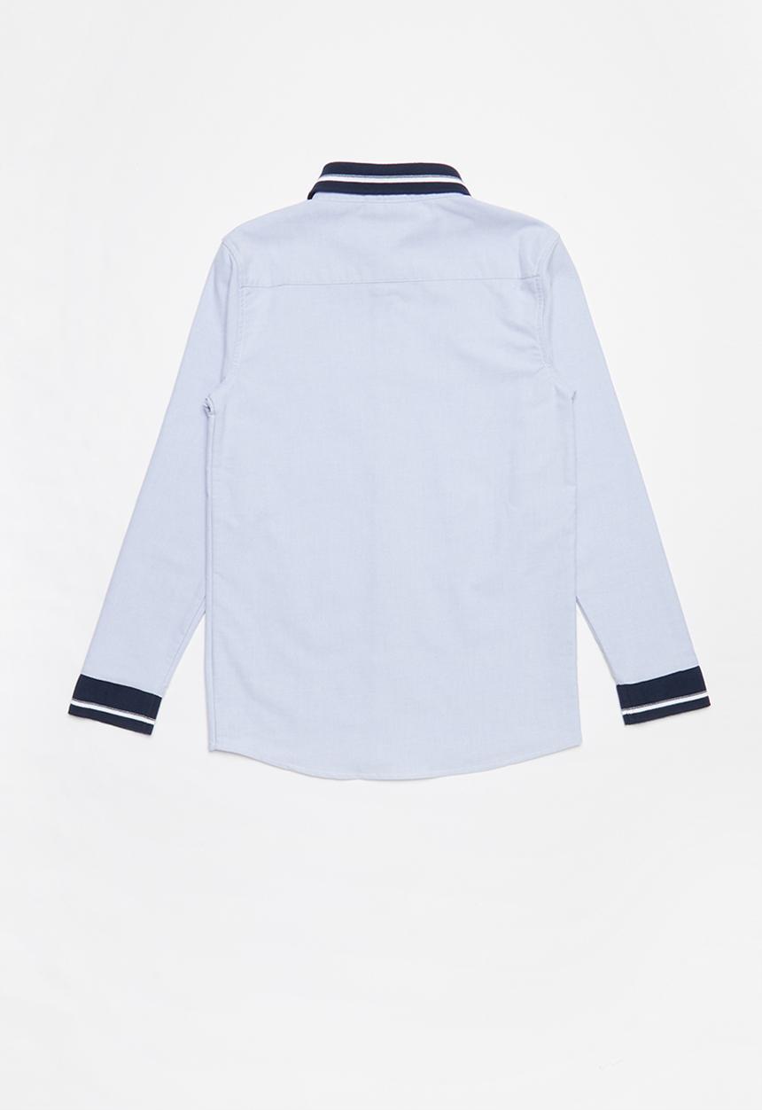 POLO - Boys Cooper long sleeve ribbed shirt - blue