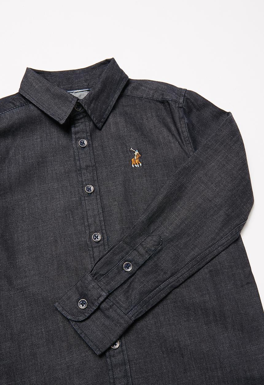 POLO - Boys Brandon long sleeve denim shirt - navy 
