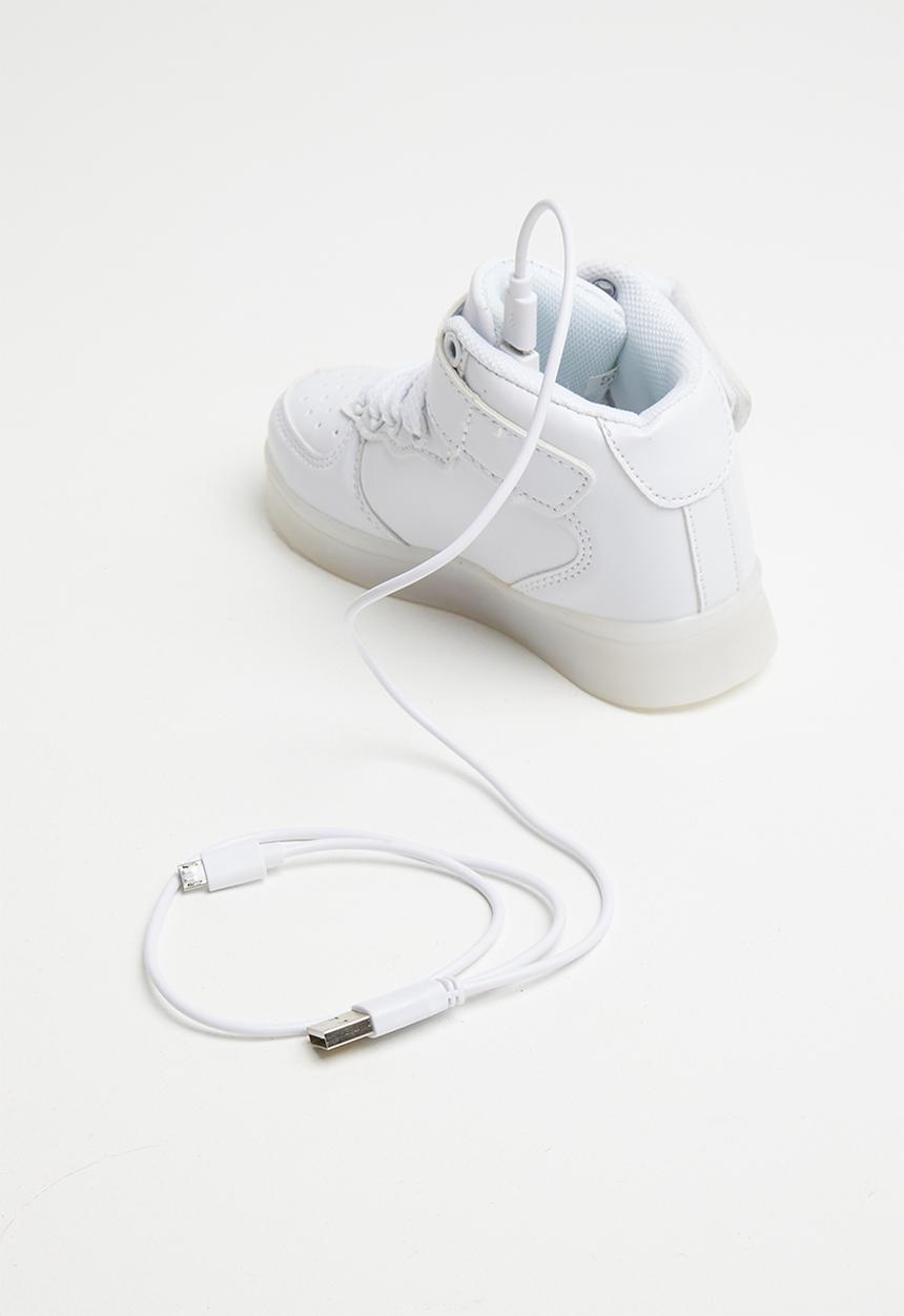 Pop Candy - Hi-top light up sneaker - white