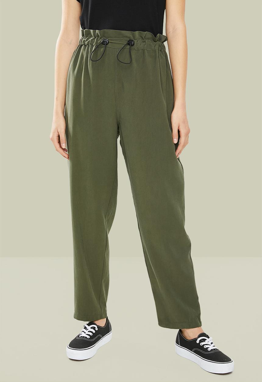 Superbalist - Premium drawstring paperbag trouser - khaki 