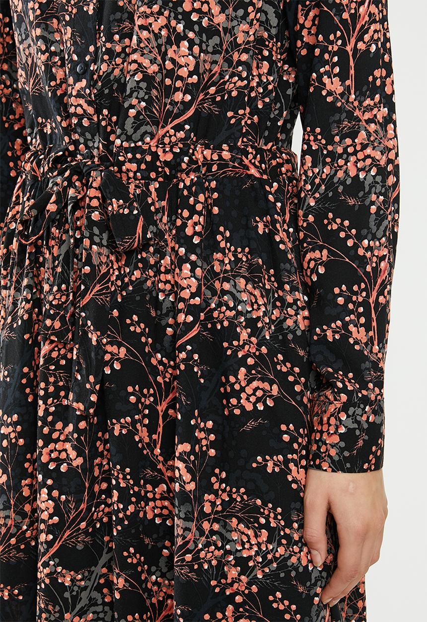Jacqueline de Yong - Trista long sleeve dress - black & peach 