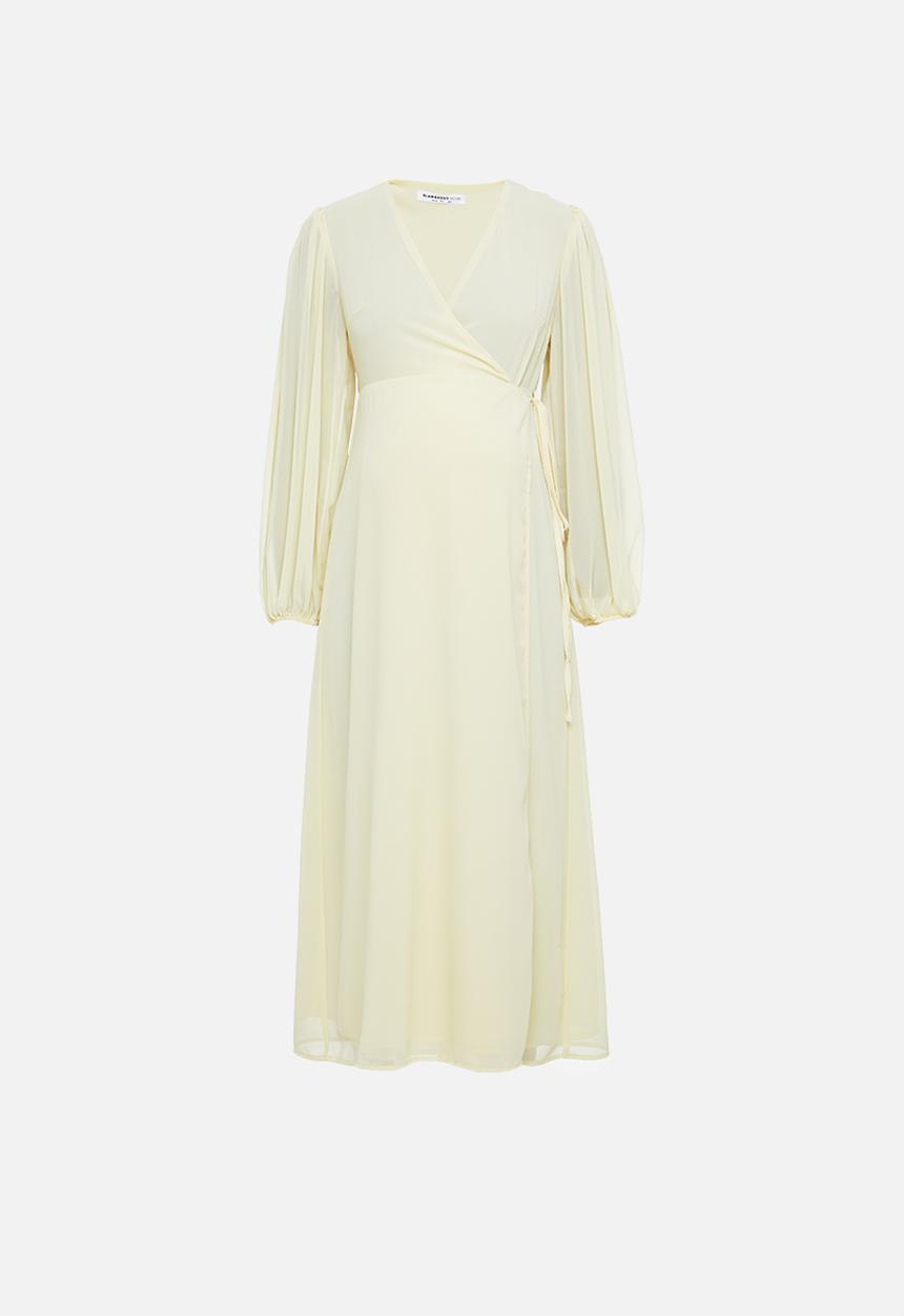 Glamorous - Maternity long sleeve fit & flare dress - yellow