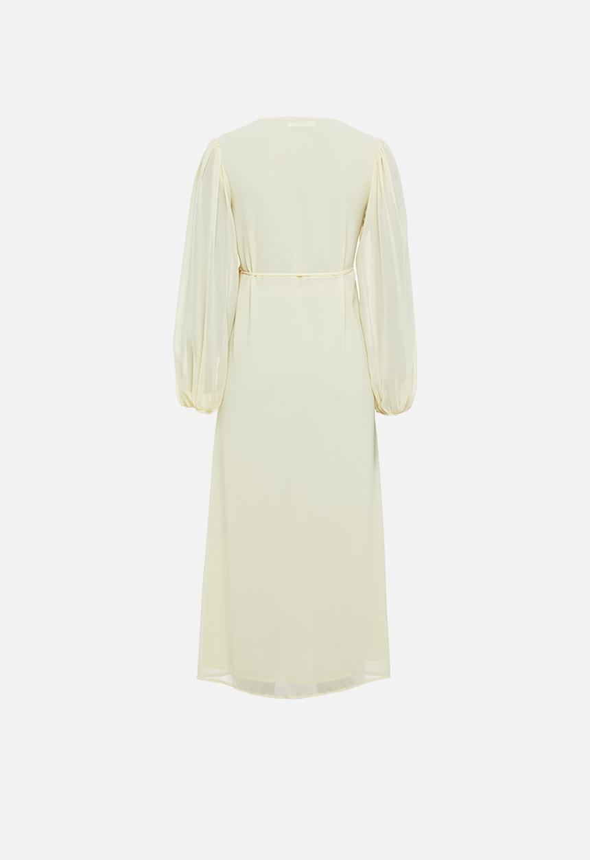 Glamorous - Maternity long sleeve fit & flare dress - yellow