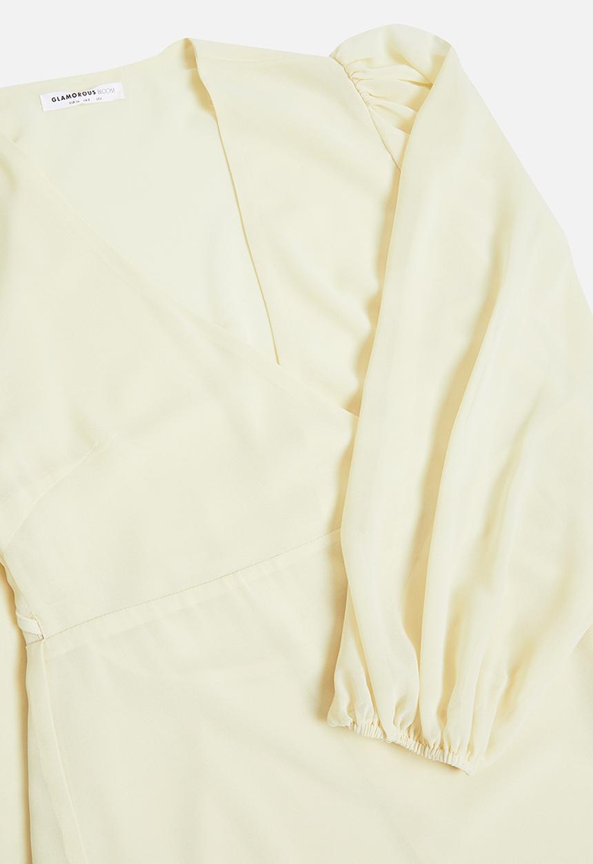 Glamorous - Maternity long sleeve fit & flare dress - yellow