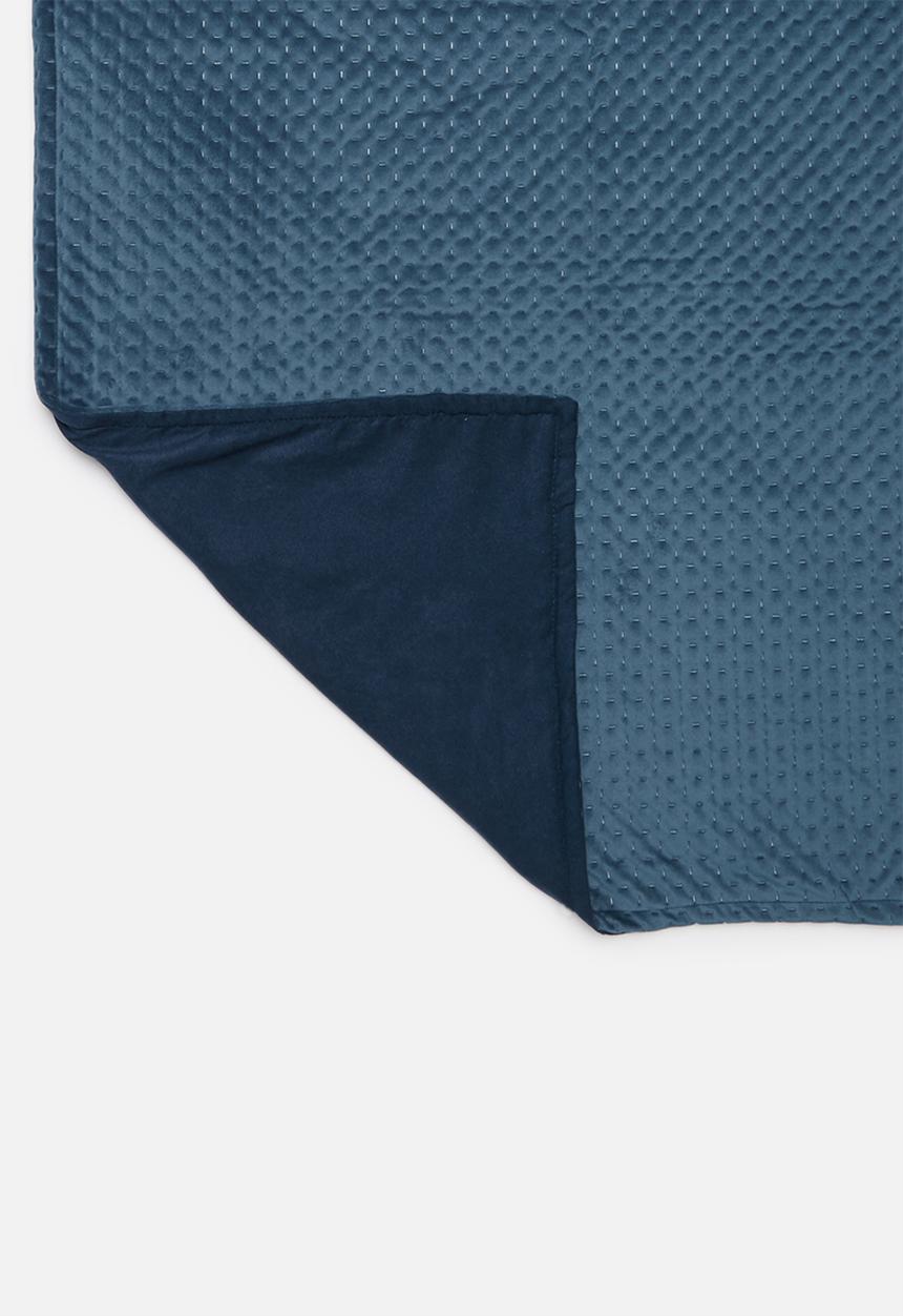 Sixth Floor - Velvet bed quilt - teal blue