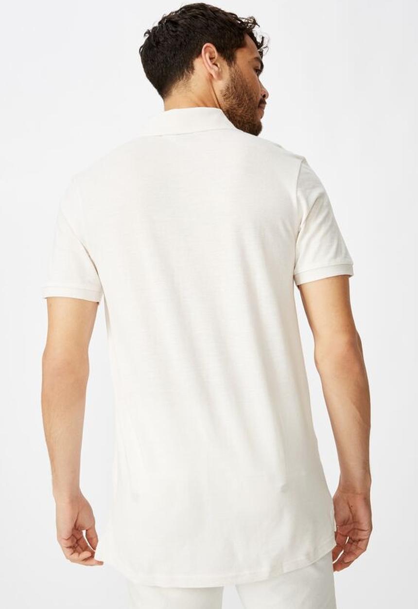 Cotton On - Brunswick slub polo - white texture