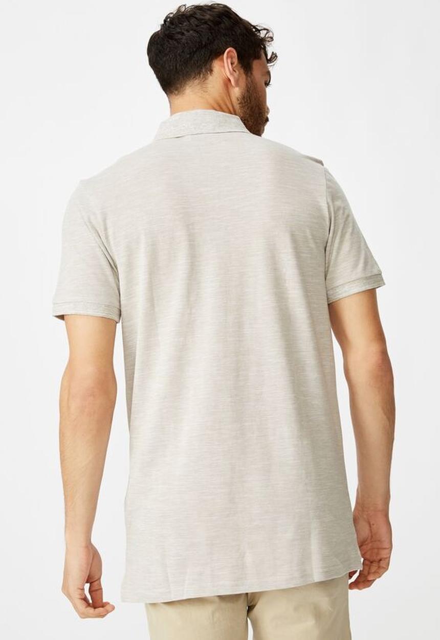 Cotton On - Brunswick slub polo - oatmeal texture