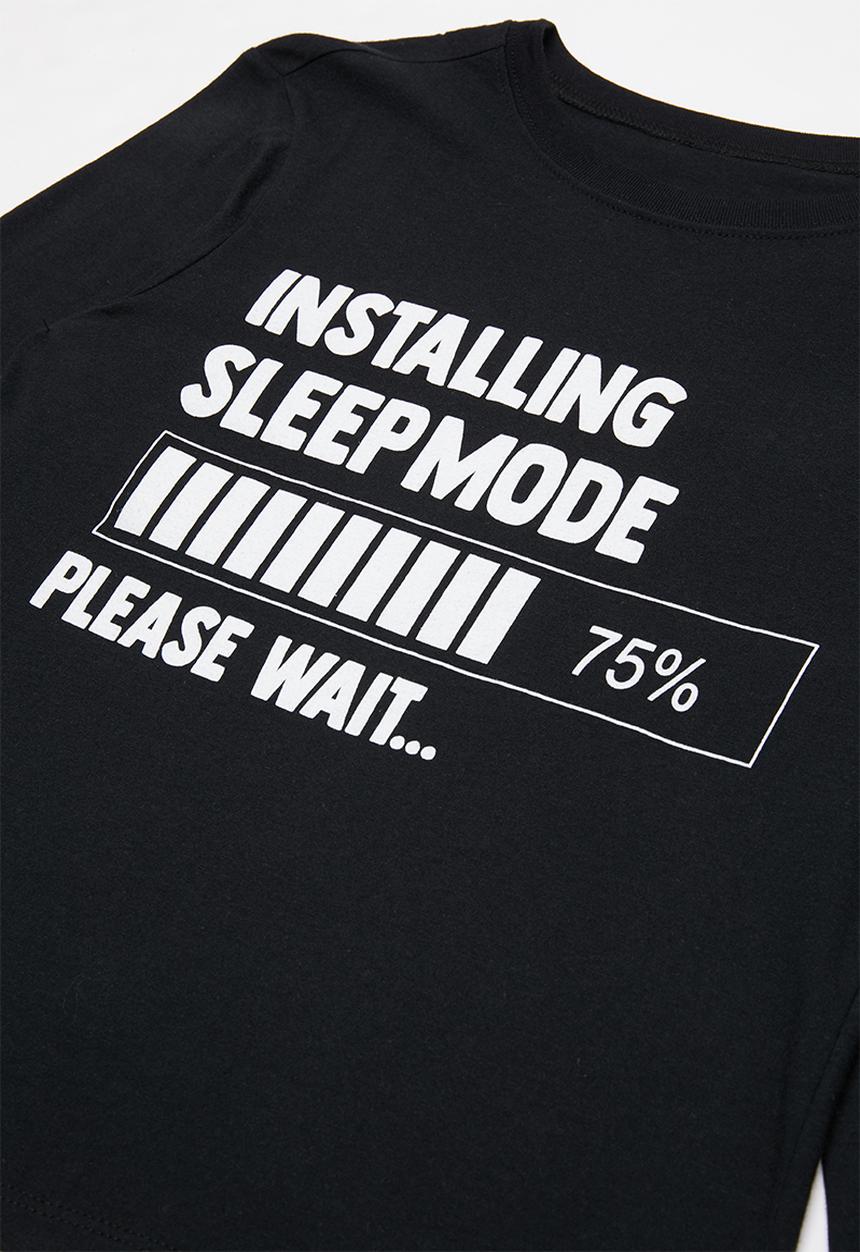 Rebel Republic - Sleep mode pj set - grey & black 