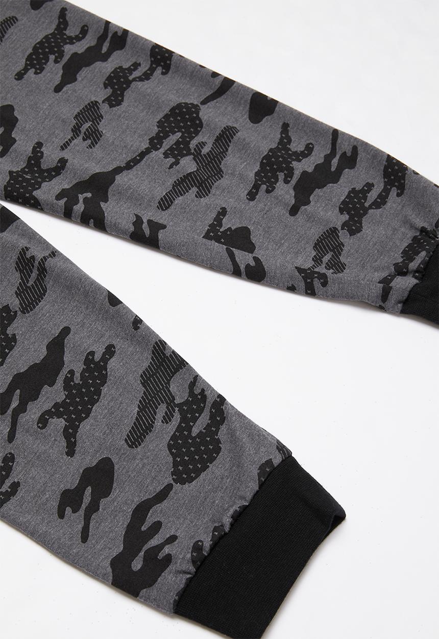 Rebel Republic - Sleep mode pj set - grey & black 