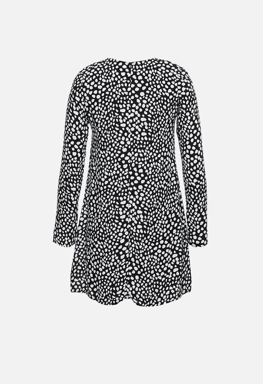Glamorous - Petite messy spot tunic - black & white 